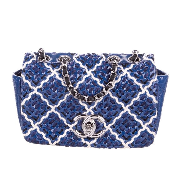 CHANEL Mini Patent Embroidered Tweed Flap Bag - Picture 1 of 5
